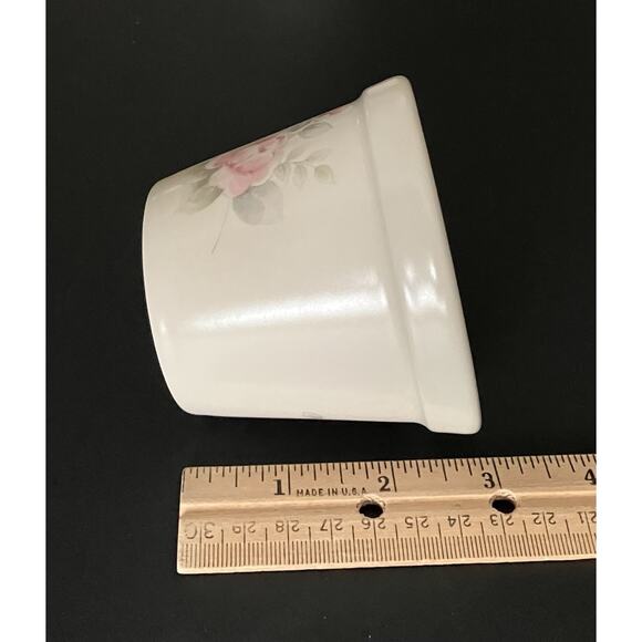 Pfaltzgraff Tea Rose Pattern Stoneware Herb Flower Pot 12035D Set of 2 NWOB - Picture 6 of 7